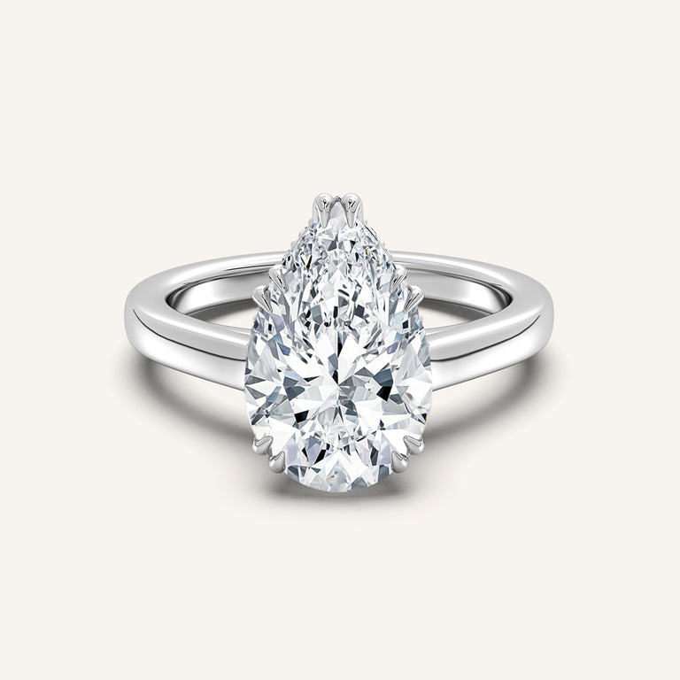 Image for Double Claw Hidden Halo Engagement Ring | 14k White Gold