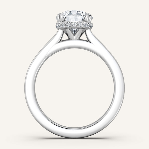 Double Claw Hidden Halo Engagement Ring | Platinum
