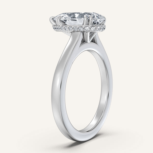 Pear Shape Double Claw Engagement Ring | 18k White Gold