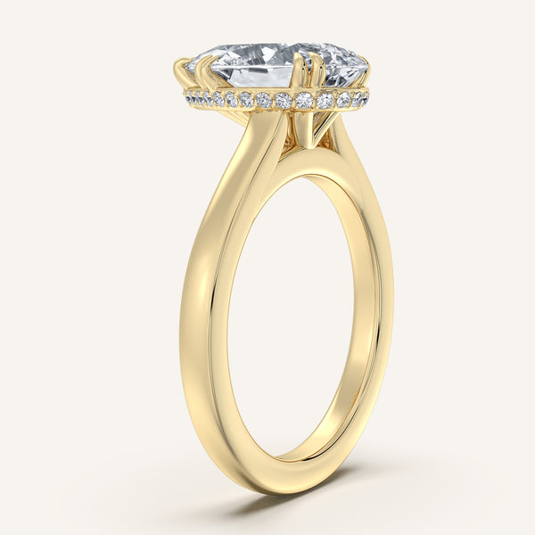 Pear Shape Double Claw Engagement Ring | 14k Yellow Gold