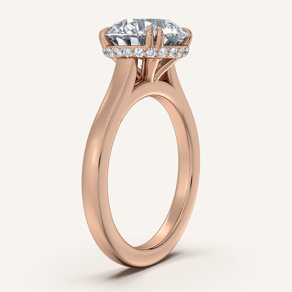 Round Double Claw Engagement Ring | 14k Rose Gold