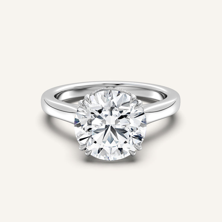 Image for Double Claw Hidden Halo Engagement Ring | Platinum
