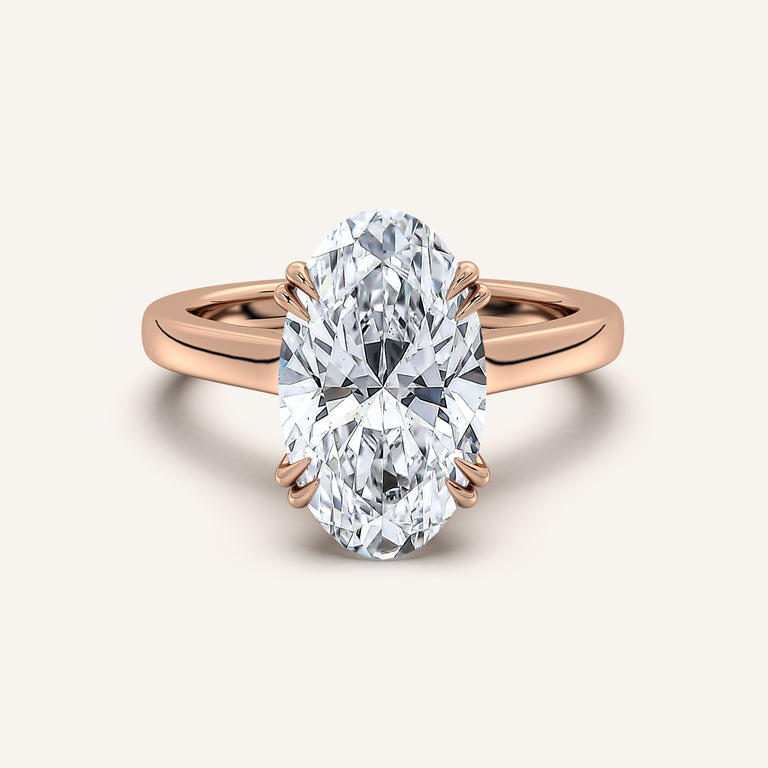 Image for Moval Double Claw Engagement Ring | 18k Rose Gold