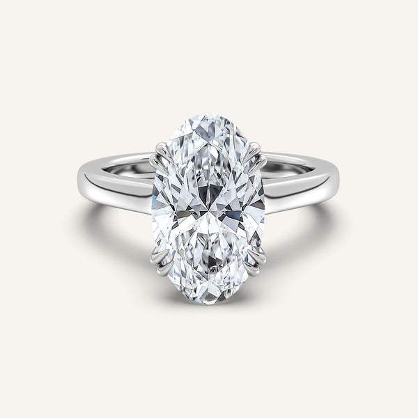 Moval Double Claw Engagement Ring | Platinum