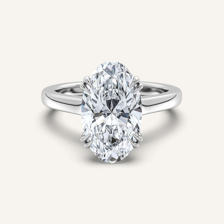 Image for Moval Double Claw Engagement Ring | Platinum