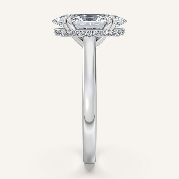 Moval Double Claw Engagement Ring | Platinum