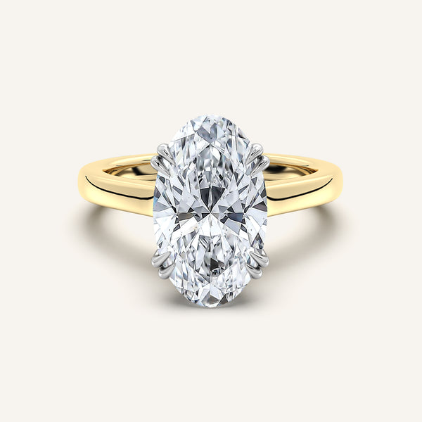 Moval Double Claw Engagement Ring | 18k Two Tone
