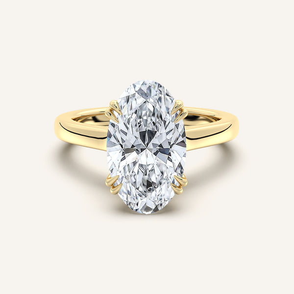 Moval Double Claw Engagement Ring | 18k Yellow Gold