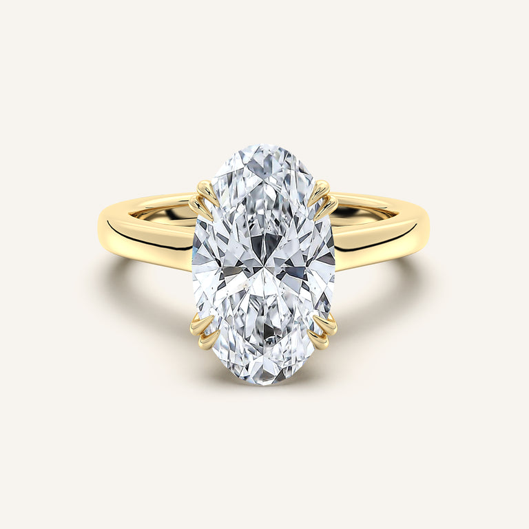 Image for Moval Double Claw Engagement Ring | 18k Yellow Gold