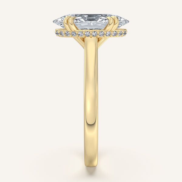 Moval Double Claw Engagement Ring | 18k Yellow Gold