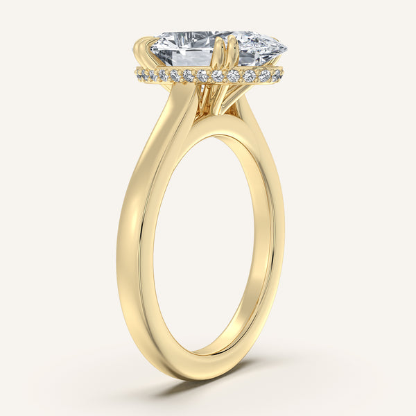 Moval Double Claw Engagement Ring | 18k Yellow Gold