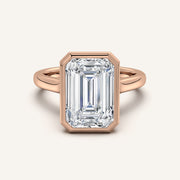 Image for Emerald Cathedral Bezel Set Engagement Ring | 18k Rose Gold