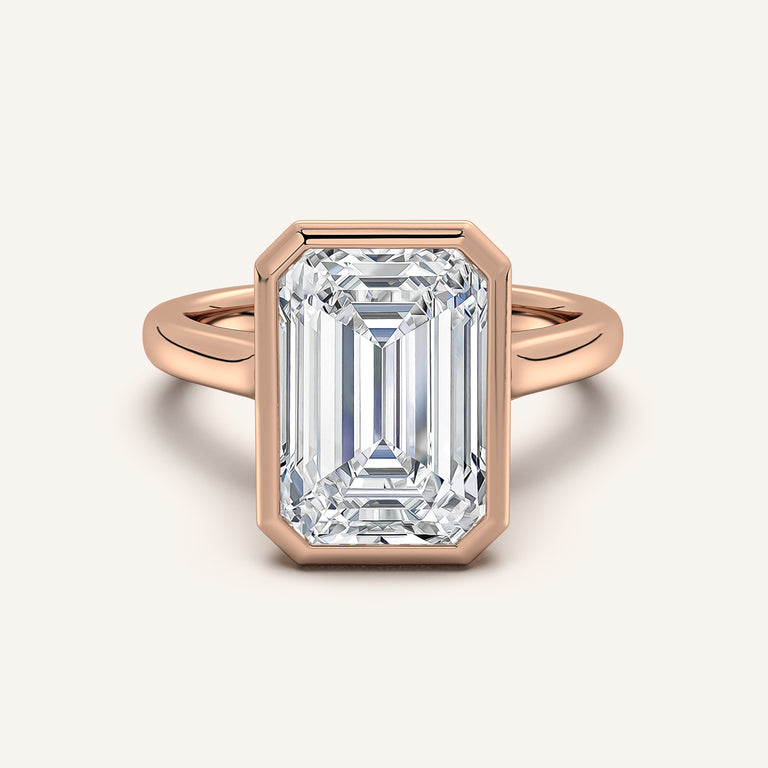 Image for Emerald Cathedral Bezel Set Engagement Ring | 14k Rose Gold