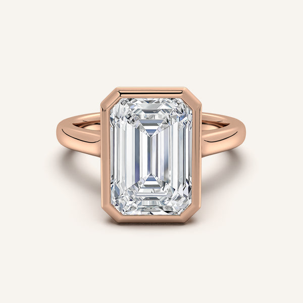 Cathedral Bezel Set Engagement Ring | 18k Rose Gold