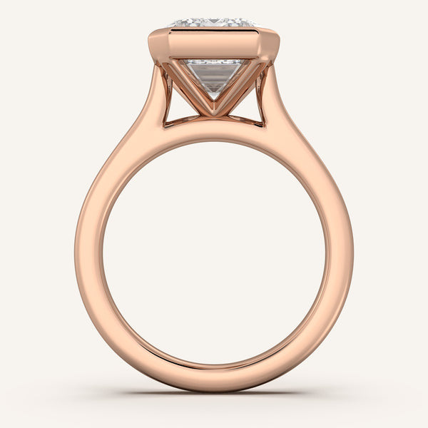 Cathedral Bezel Set Engagement Ring | 14k Rose Gold