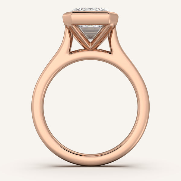 Cathedral Bezel Set Engagement Ring | 18k Rose Gold