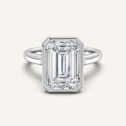 Image for Emerald Cathedral Bezel Set Engagement Ring | 14k White Gold