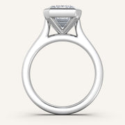 Image for Emerald Cathedral Bezel Set Engagement Ring | 18k White Gold