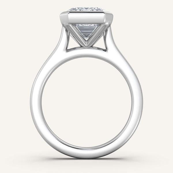 Cathedral Bezel Set Engagement Ring | Platinum
