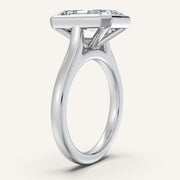 Image for Emerald Cathedral Bezel Set Engagement Ring | 18k White Gold