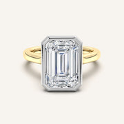 Image for Emerald Cathedral Bezel Set Engagement Ring | 18k Two Tone