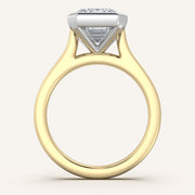 Image for Emerald Cathedral Bezel Set Engagement Ring | 14k Two Tone