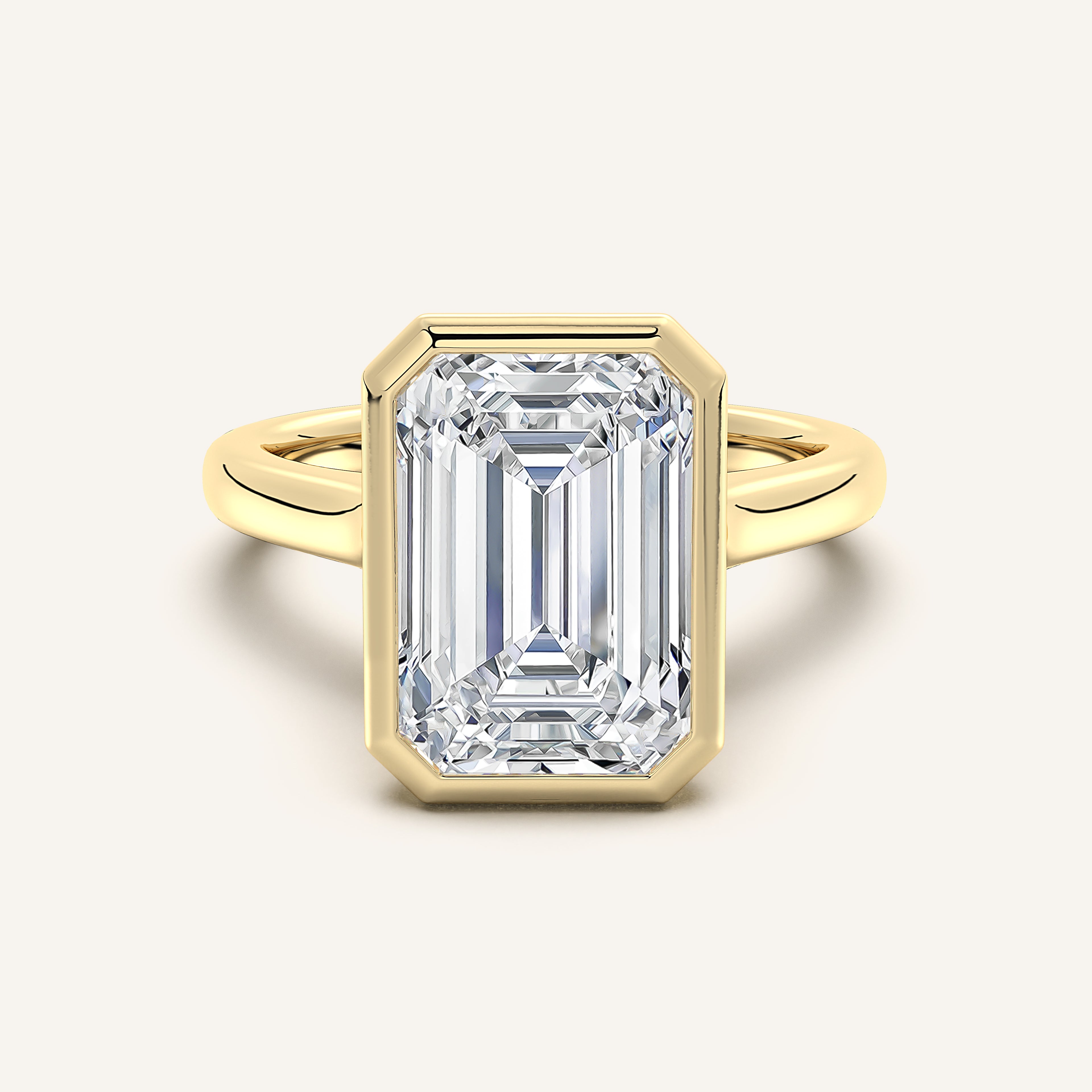 Cathedral Bezel Set Engagement Ring | 14k Yellow Gold