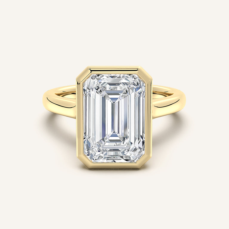 Image for Emerald Cathedral Bezel Set Engagement Ring | 14k Yellow Gold