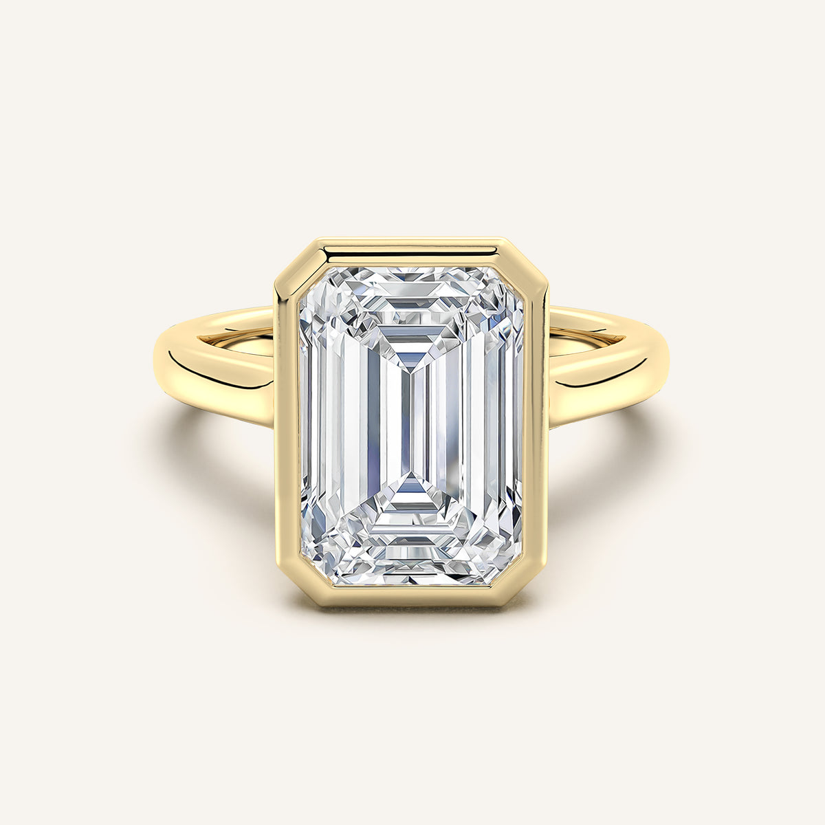 Image for Emerald Cathedral Bezel Set Engagement Ring | 14k Yellow Gold