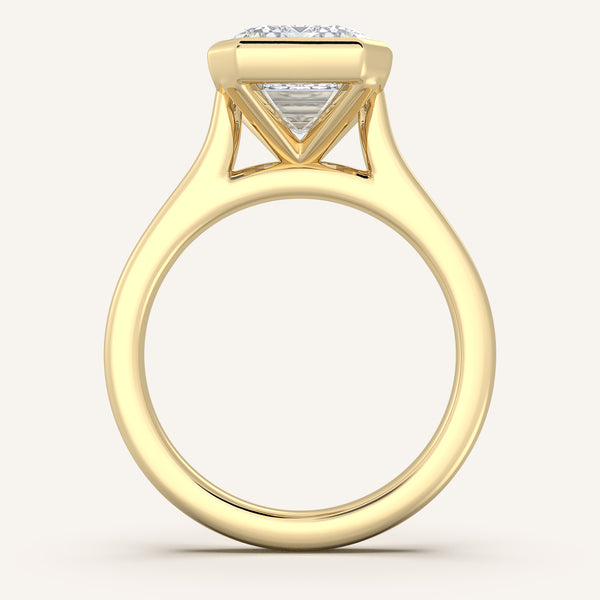 Cathedral Bezel Set Engagement Ring | 14k Yellow Gold