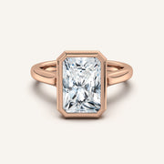Image for Radiant Cathedral Bezel Set Engagement Ring | 18k Rose Gold