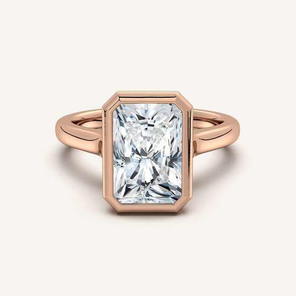 Cathedral Bezel Set Engagement Ring | 18k Rose Gold