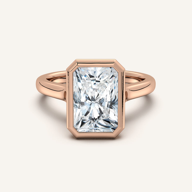 Image for Radiant Cathedral Bezel Set Engagement Ring | 14k Rose Gold