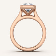 Image for Radiant Cathedral Bezel Set Engagement Ring | 14k Rose Gold