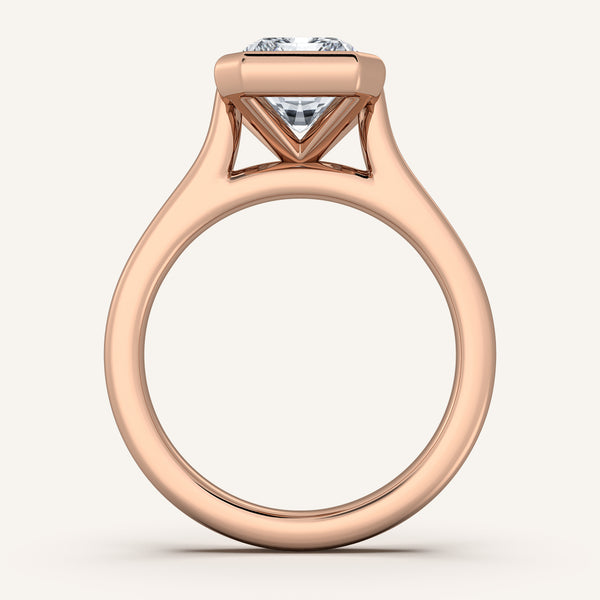 Cathedral Bezel Set Engagement Ring | 18k Rose Gold