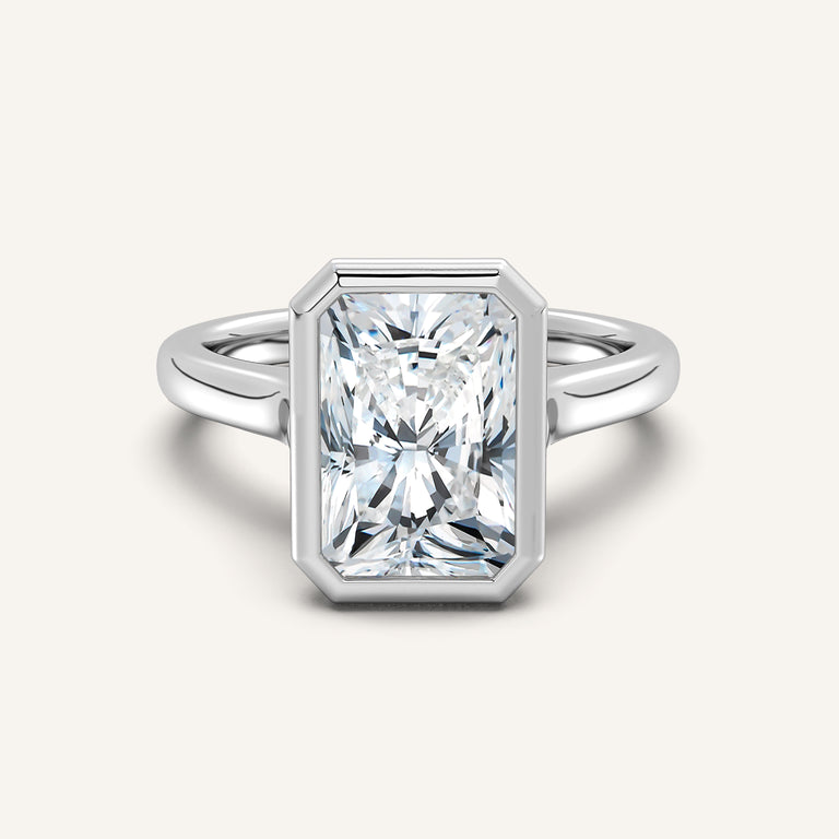 Image for Radiant Cathedral Bezel Set Engagement Ring | 14k White Gold