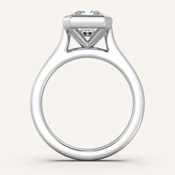 Cathedral Bezel Set Engagement Ring | Platinum