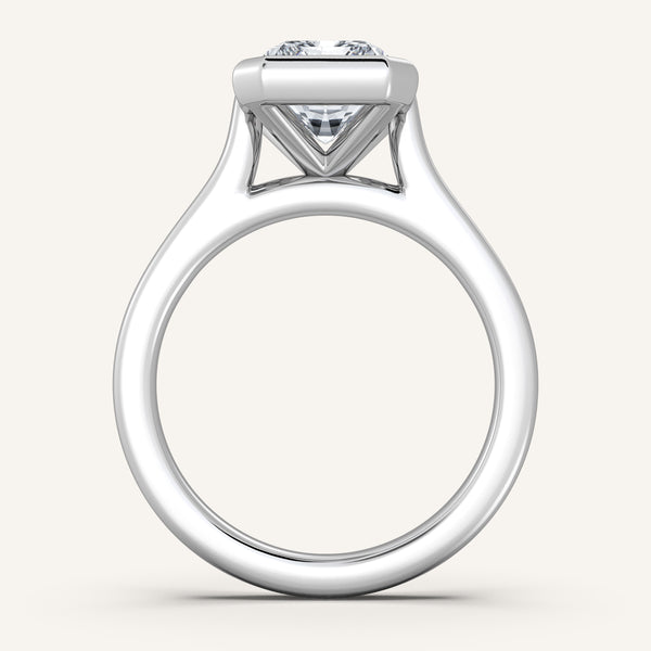 Cathedral Bezel Set Engagement Ring | 18k White Gold