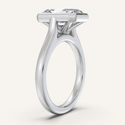 Image for Radiant Cathedral Bezel Set Engagement Ring | 18k White Gold