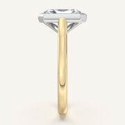 Image for Radiant Cathedral Bezel Set Engagement Ring | 14k Two Tone