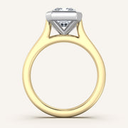 Image for Radiant Cathedral Bezel Set Engagement Ring | 18k Two Tone