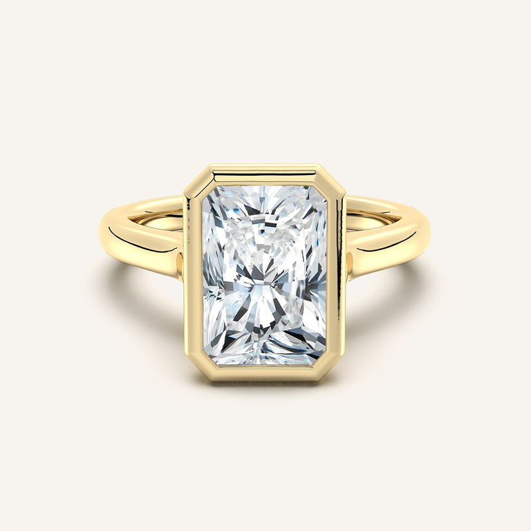 Image for Radiant Cathedral Bezel Set Engagement Ring | 14k Yellow Gold