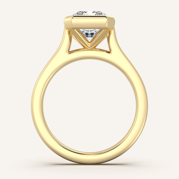 Cathedral Bezel Set Engagement Ring | 18k Yellow Gold