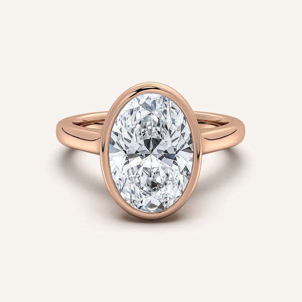 Cathedral Bezel Set Engagement Ring | 18k Rose Gold
