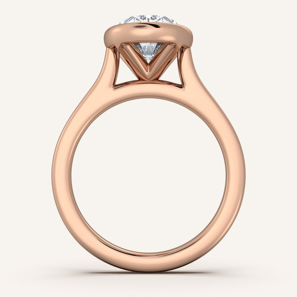 Cathedral Bezel Set Engagement Ring | 18k Rose Gold