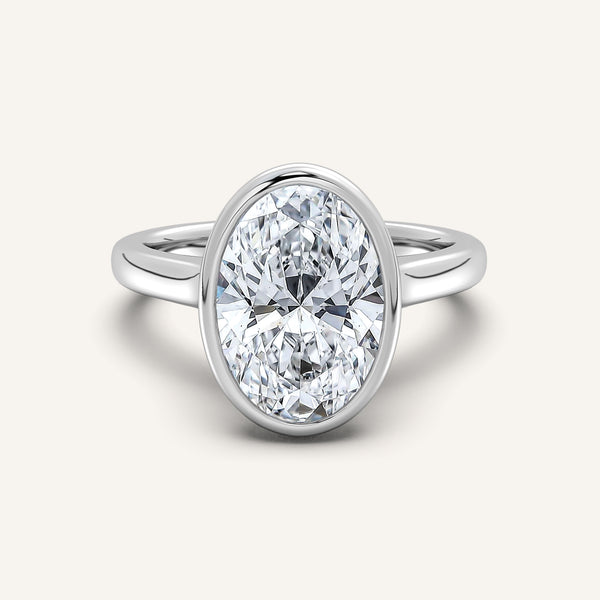 Cathedral Bezel Set Engagement Ring | 18k White Gold