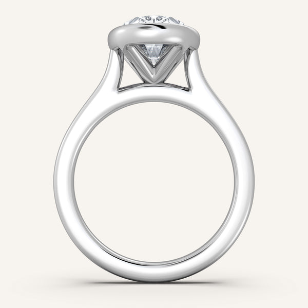 Cathedral Bezel Set Engagement Ring | Platinum