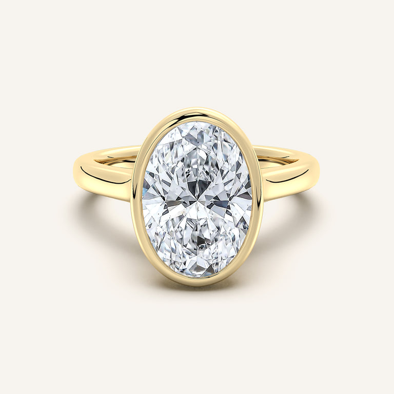 Image for Oval Cathedral Bezel Set Engagement Ring | 14k Yellow Gold