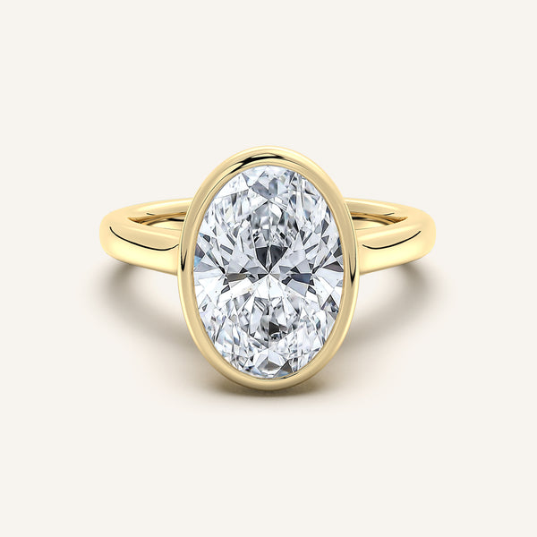 Cathedral Bezel Set Engagement Ring | 18k Yellow Gold