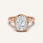 Image for Cushion Cathedral Bezel Set Engagement Ring | 18k Rose Gold